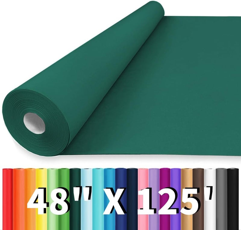 Vanhench 48"x1500" (125') Dark Green Wrapping Paper, Colored Kraft Paper Roll for Christmas Art Crafts Poster Bulletin Construction Floor Covering Table Runner, Floral Bouquet Wrapping - Image 1